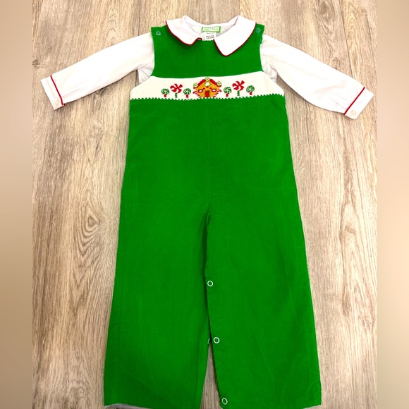 Little Threads 24 Month Boys Gingerbread House Green...